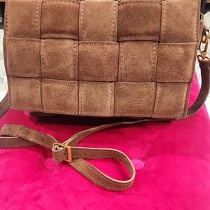Brown Suede Crossbody Bag